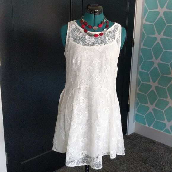 BeBop | Dresses | Bebop White Lace Midi Summer Dress | Poshmark